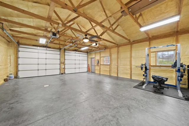 a view of a swimming pool with an outdoor space
