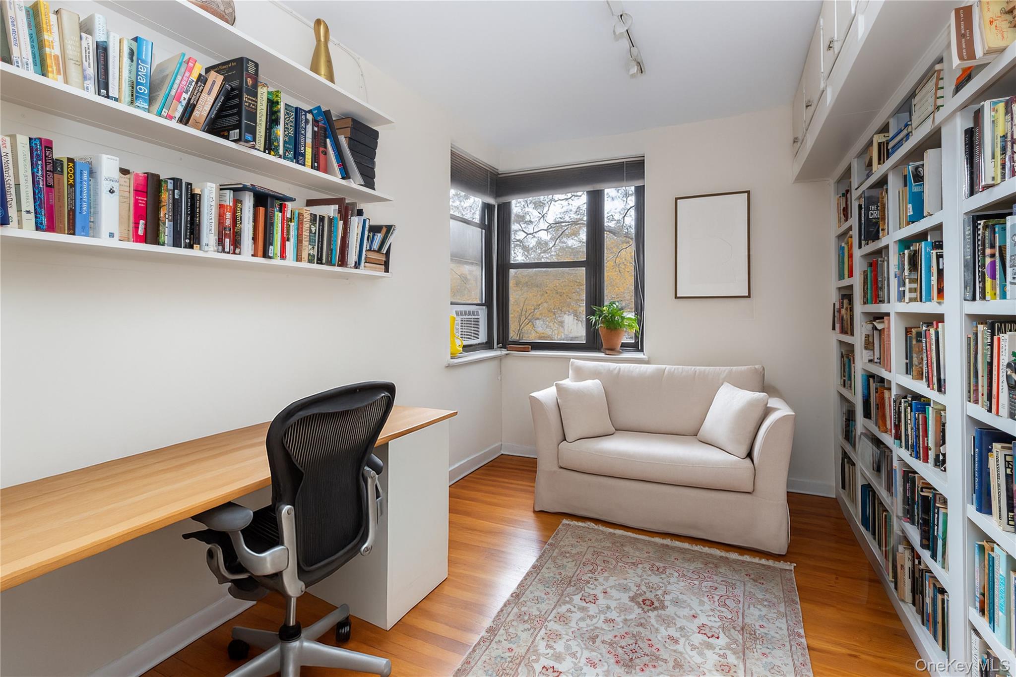 611 West 239th Street, Unit 3F Bronx, NY 10463 - Photo 7 of 12 a living room with furniture a book shelf and a book shelf