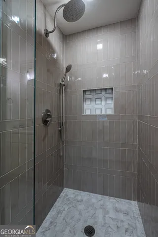 a bathroom with a shower