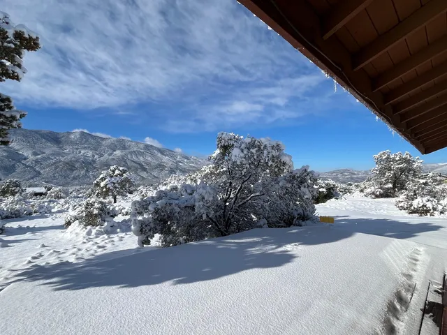 a view of city and mountain