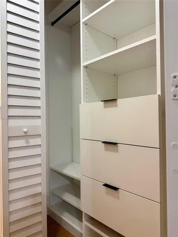 a close view of closet