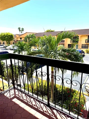 a view of a city from a balcony