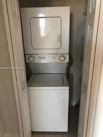 a close view of washer and dryer