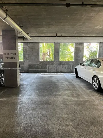 a car parked in parking garage
