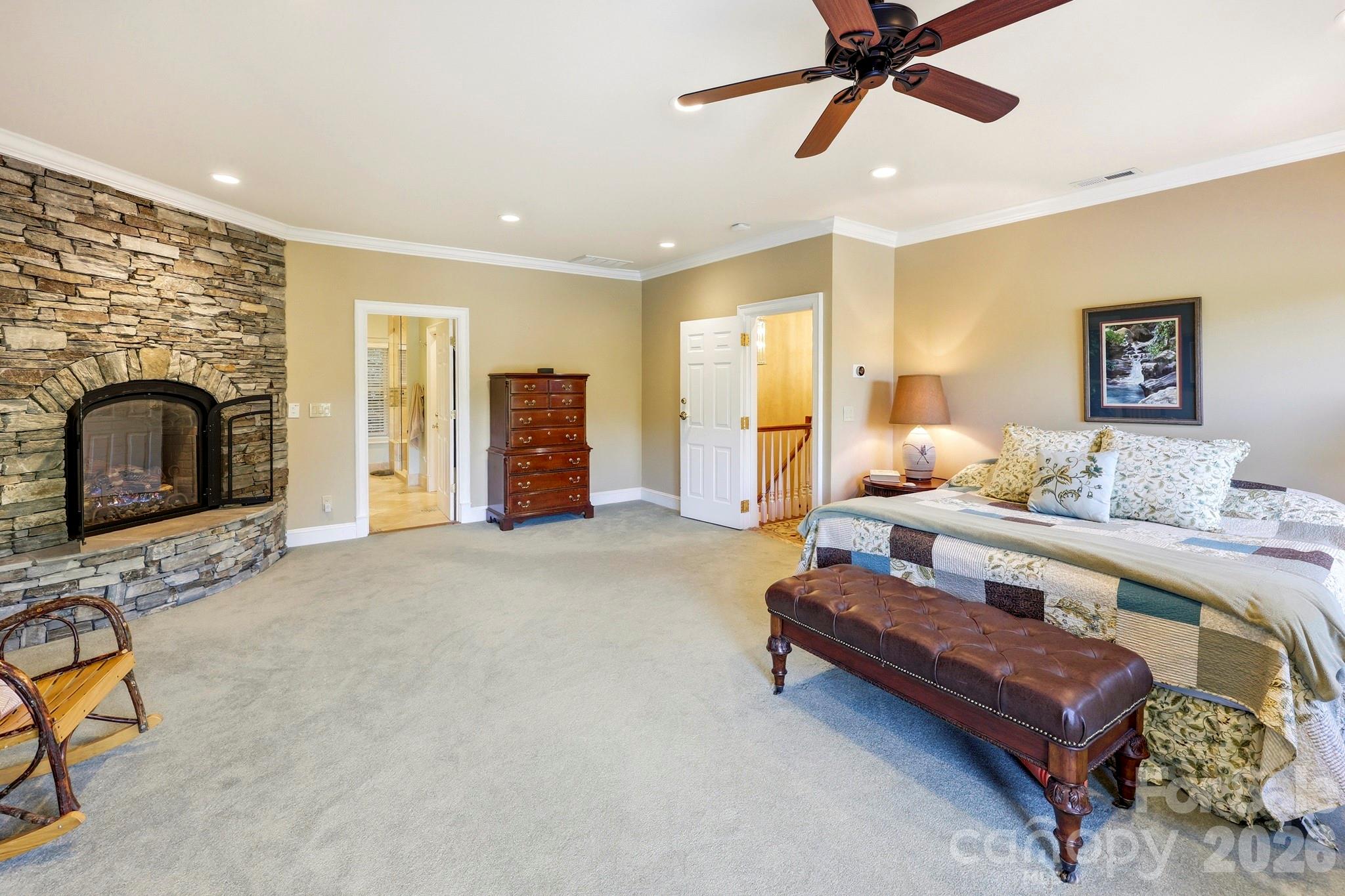 151 Garner Road Lake Lure, NC 28746 - Photo 18 of 48 a living room with furniture and a fireplace