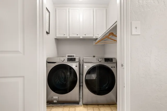 an outdoor space with furniture