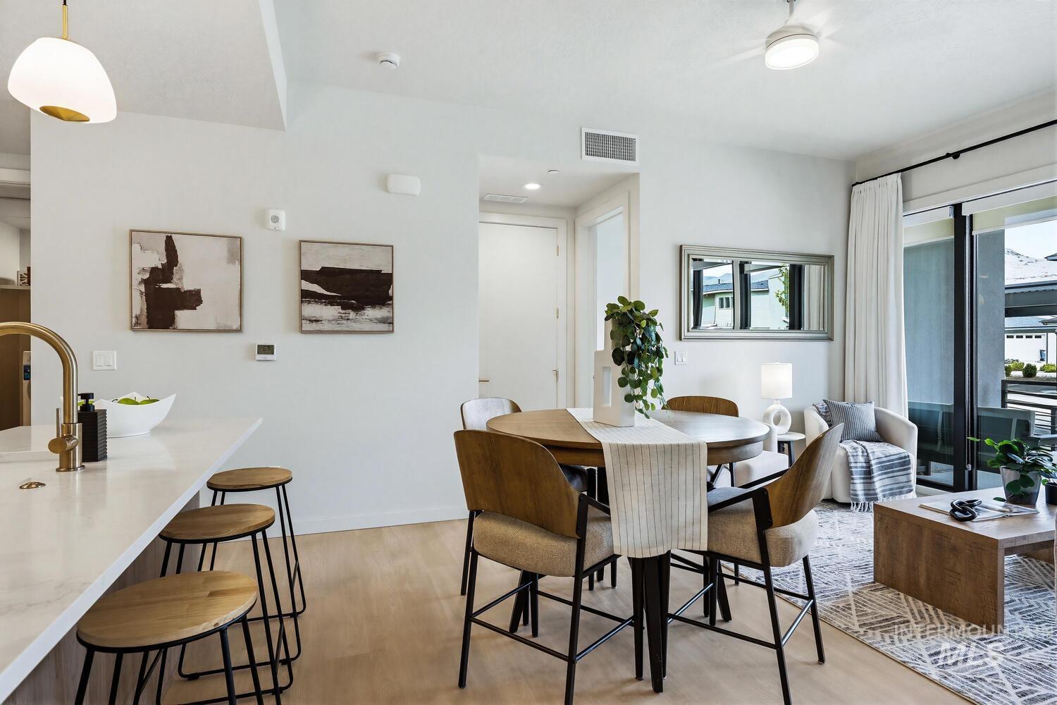 4250 Haystack, Unit 104 Boise, ID 83716 - Photo 7 of 49 Dining area with light wood-type flooring and recessed lighting