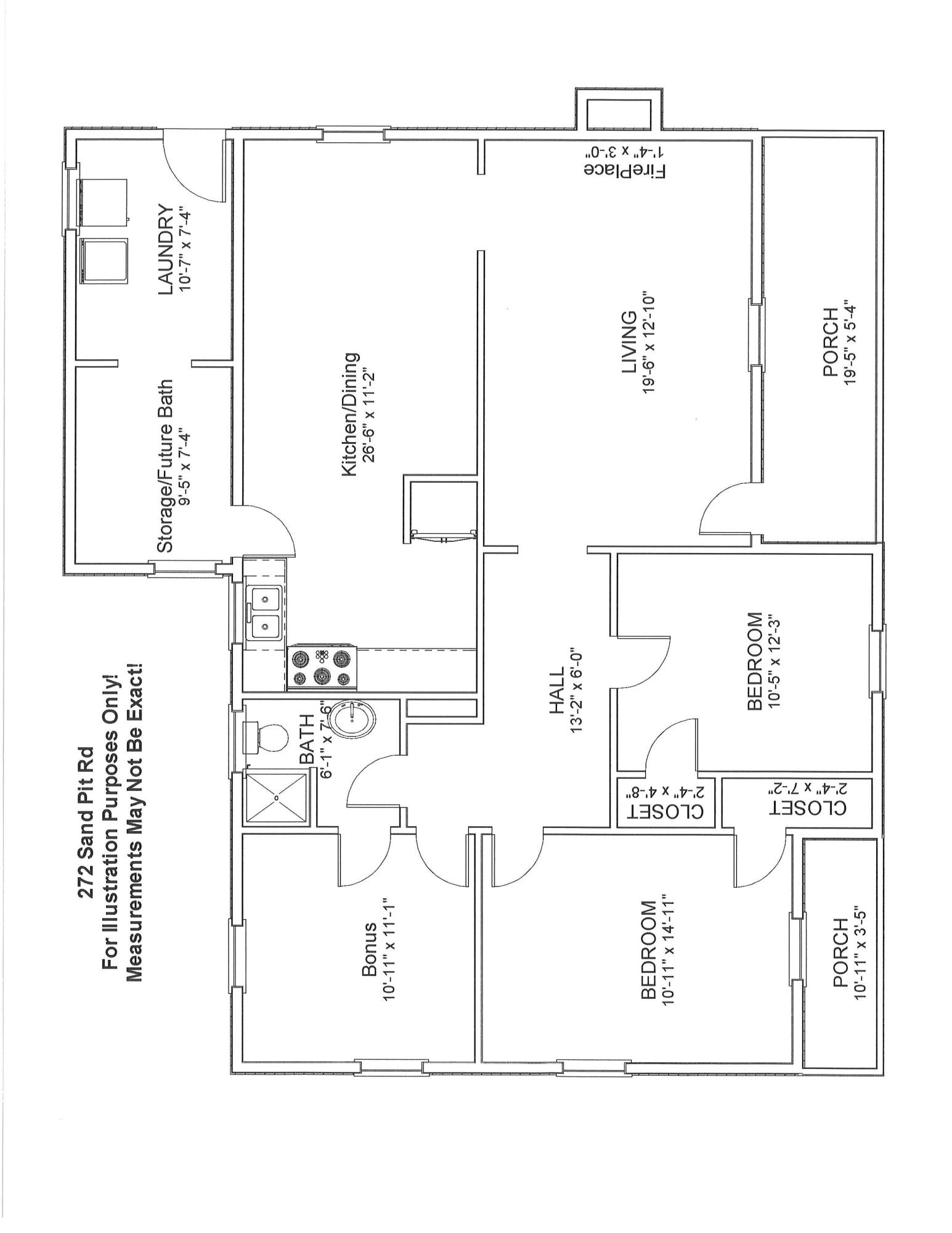 272 Sand Pit Road Aberdeen, NC 28315 - Photo 37 of 38 Main Floor plan 272 Sand Pit Rd
