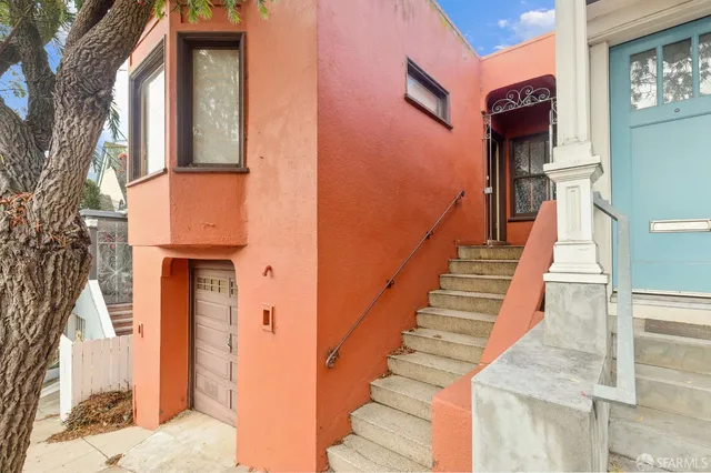 a view of a pathway of a building