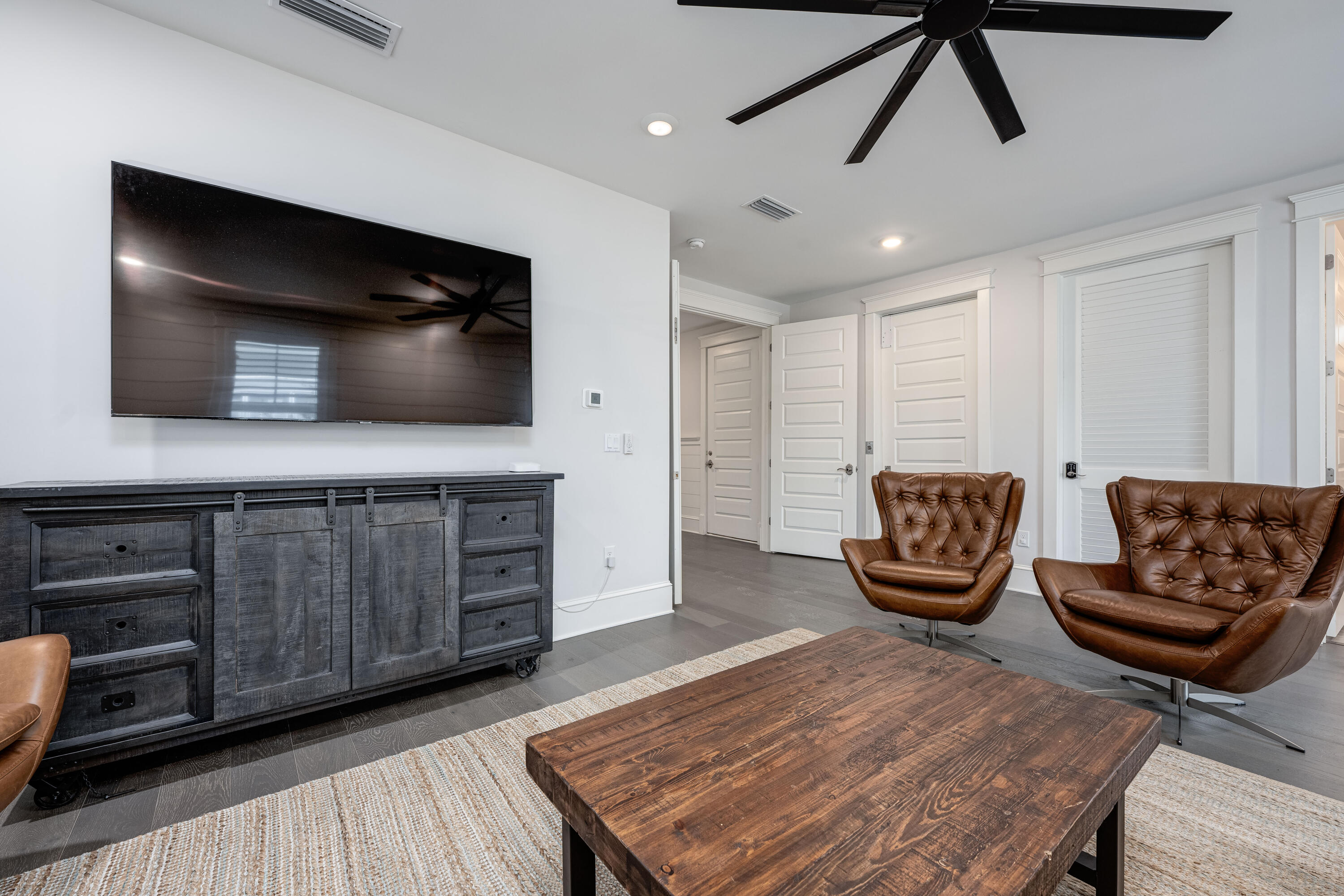 161 Siasconset Ln Inlet Beach Inlet Beach, FL 32461 - Photo 31 of 46 a living room with furniture a flat screen tv and kitchen view