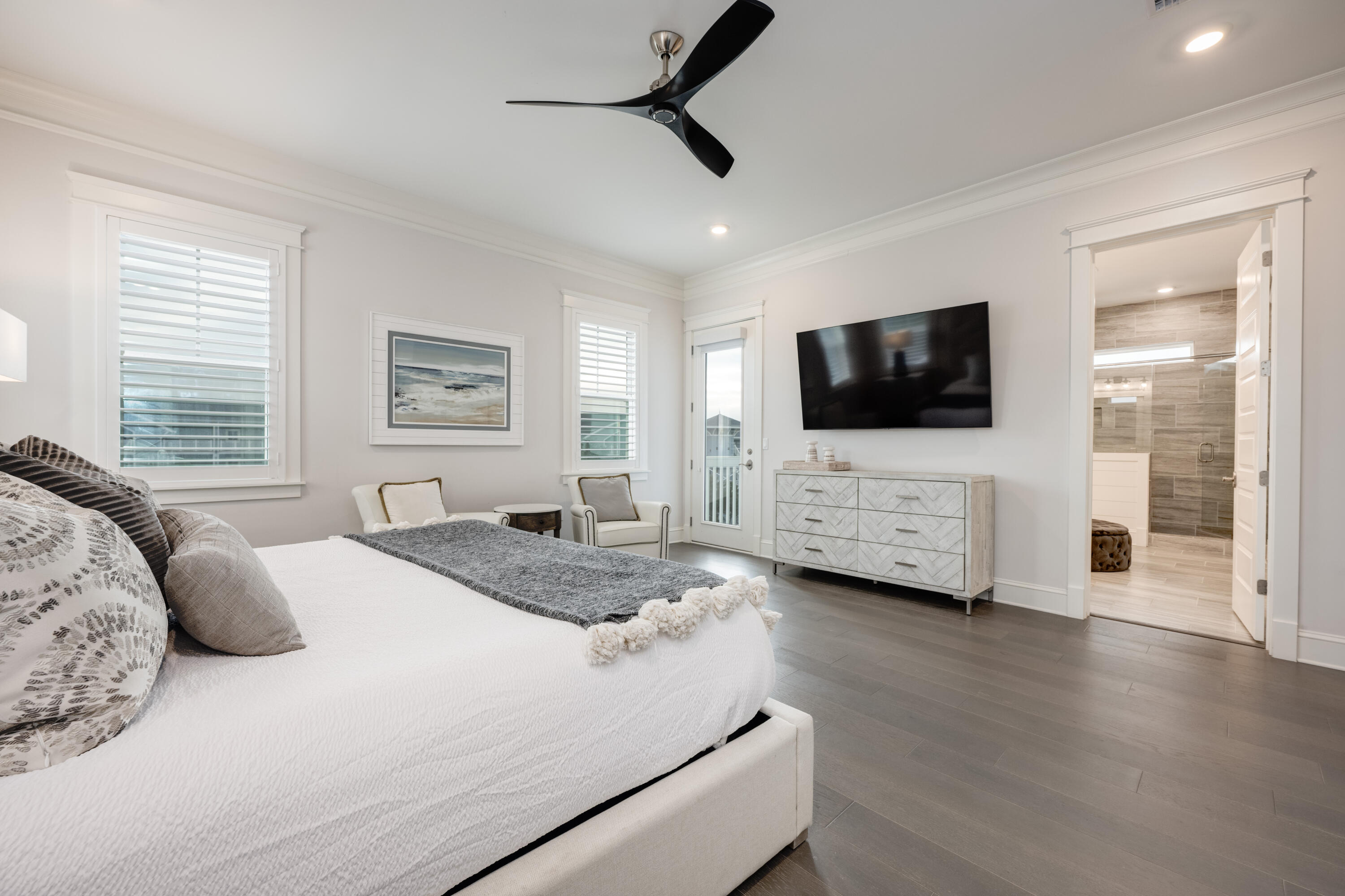 161 Siasconset Ln Inlet Beach Inlet Beach, FL 32461 - Photo 9 of 46 a bedroom with a bed and a flat screen tv