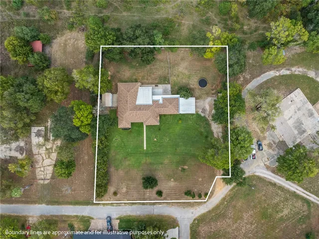 a view of green field with house in the background