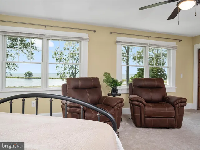 a view of a lake with outdoor space