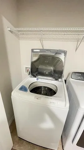 a utility room with a washer and dryer