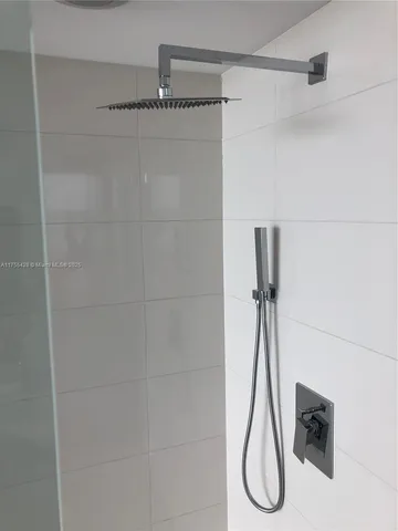 a view of a bathroom with a shower