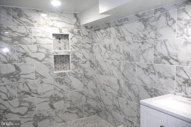 a bathroom with a shower