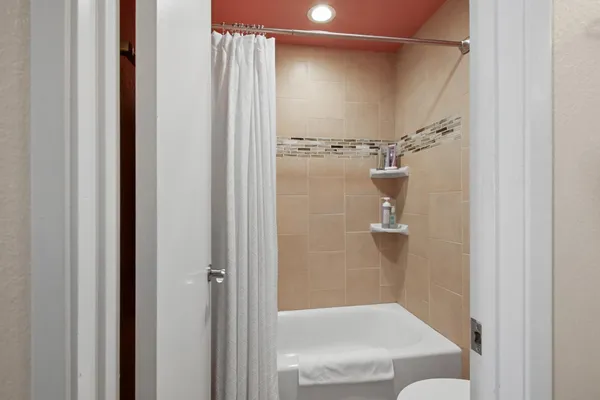 a bathroom with a shower
