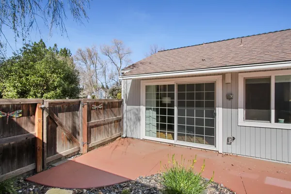 a house view with a garden space