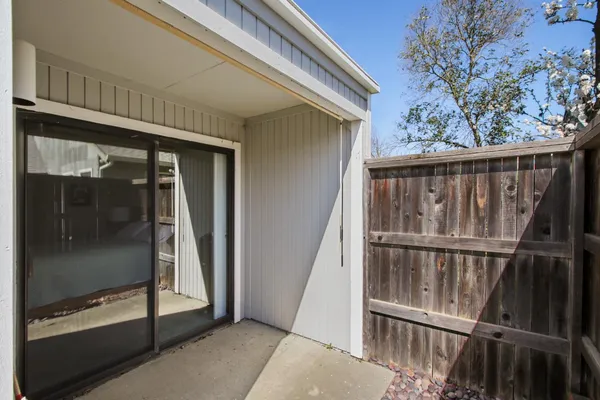 a view of wooden balcony