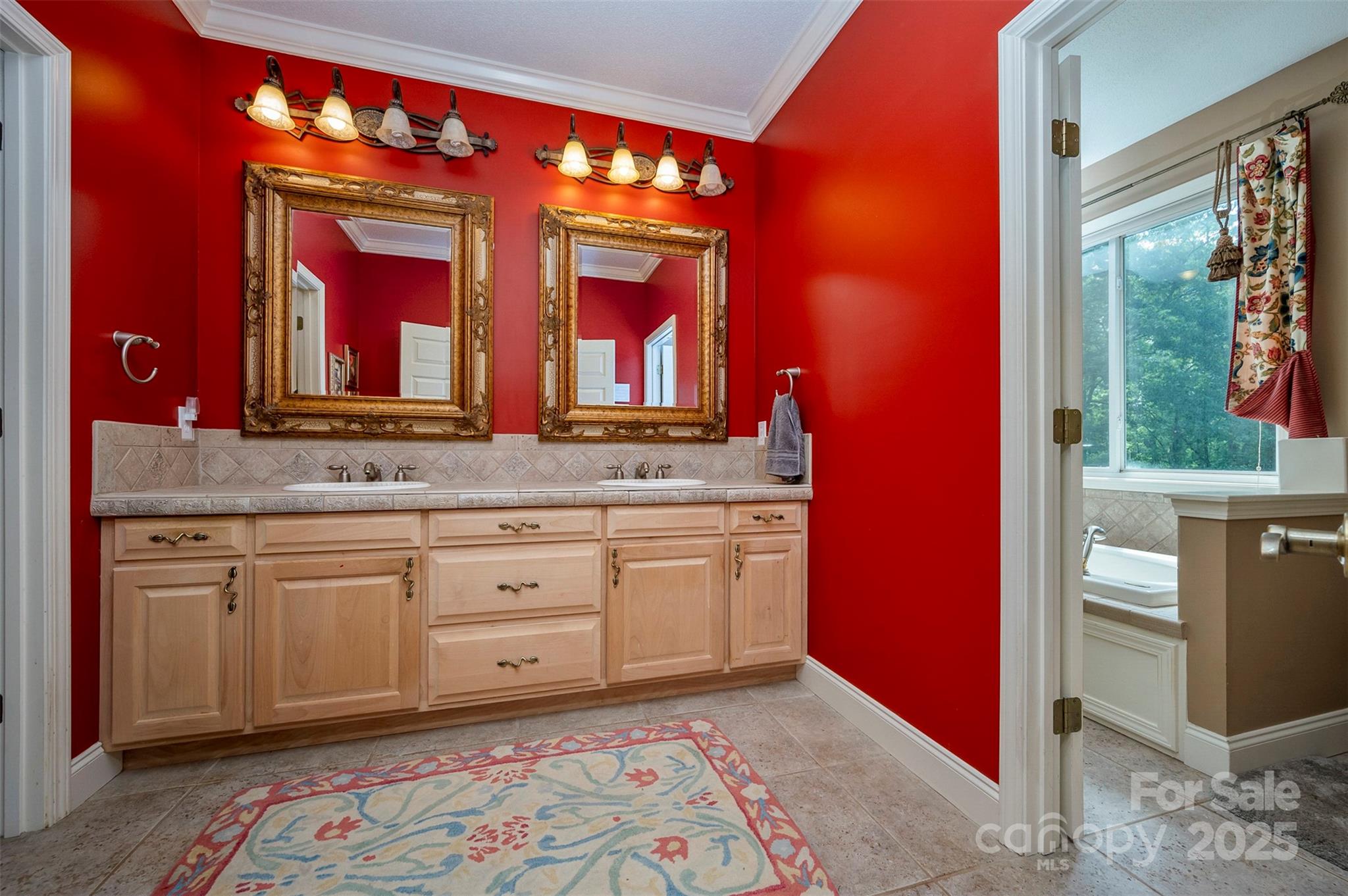 768 White Oak Lane Tryon, NC 28782 - Photo 25 of 48 a spacious bathroom with a granite countertop sink and a mirror