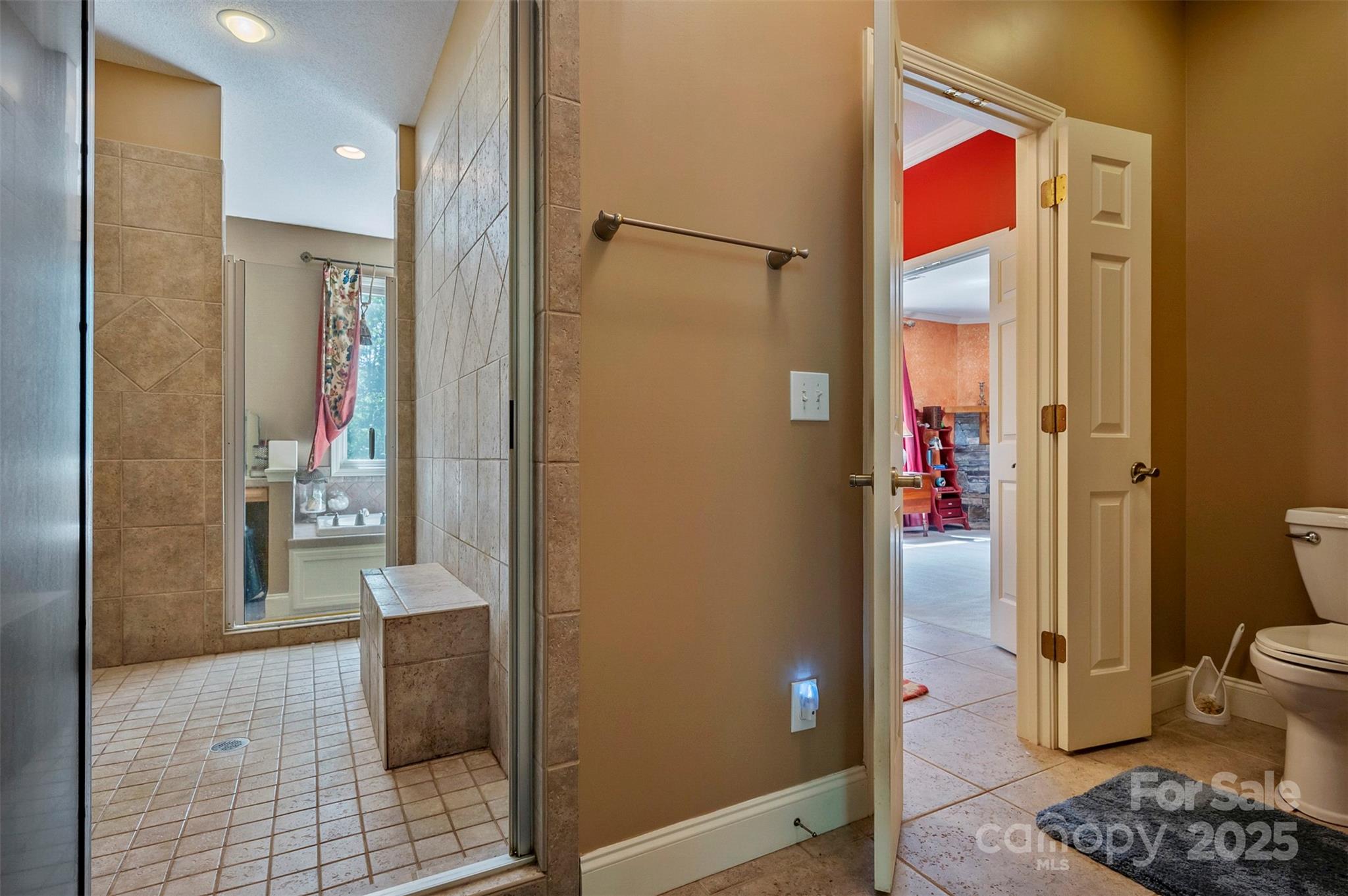 768 White Oak Lane Tryon, NC 28782 - Photo 27 of 48 a bathroom with a glass door shower and a sink