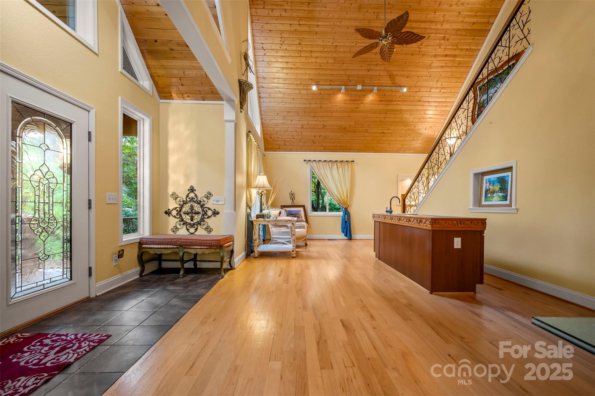 768 White Oak Lane Tryon, NC 28782 - Photo 3 of 48 a living room with furniture and a wooden floor