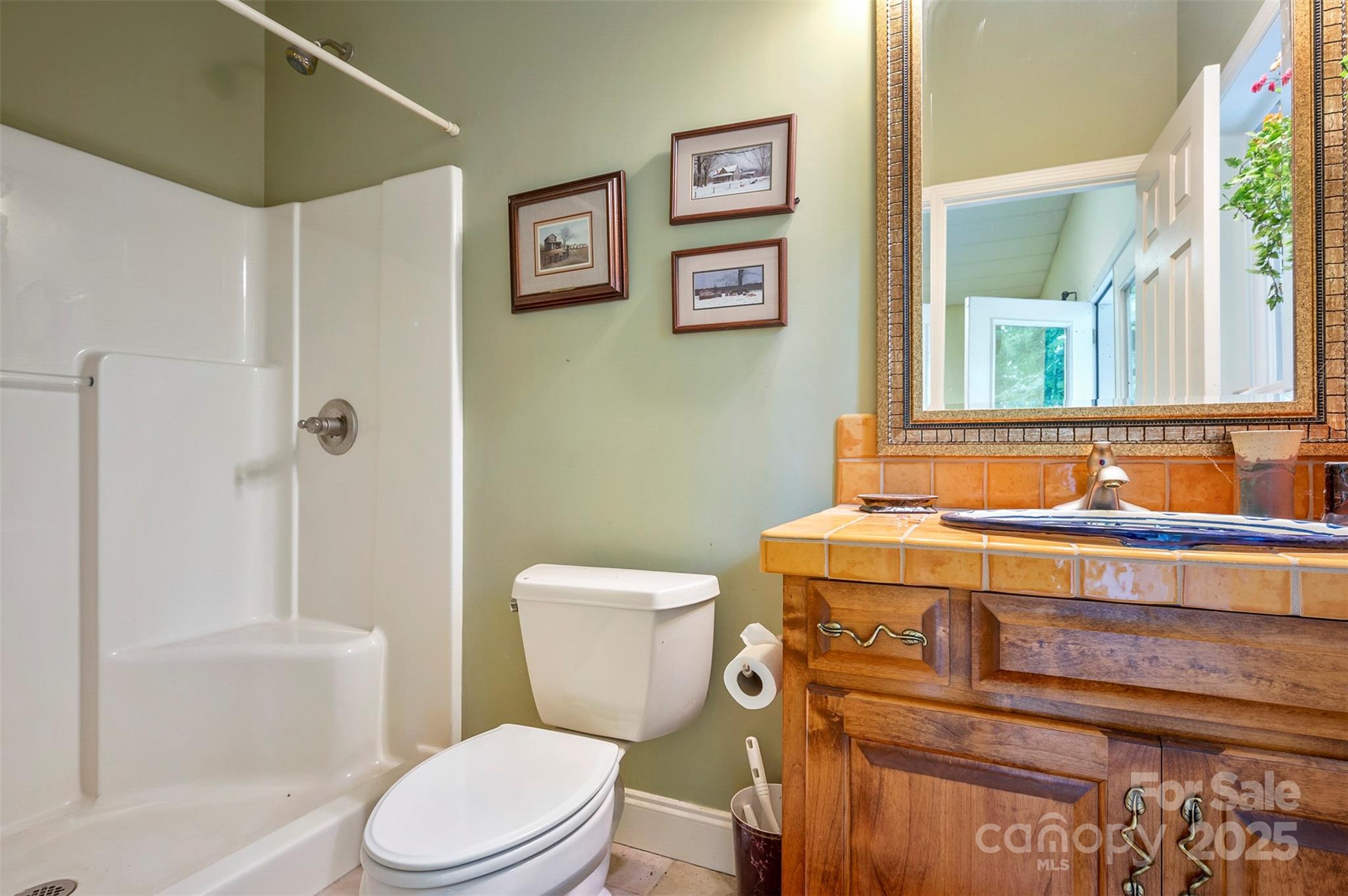 768 White Oak Lane Tryon, NC 28782 - Photo 32 of 48 a bathroom with a sink a toilet and shower