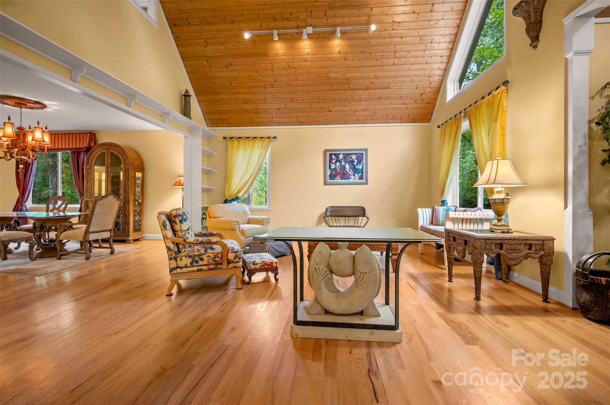 768 White Oak Lane Tryon, NC 28782 - Photo 6 of 48 a living room with dining room and wooden floor