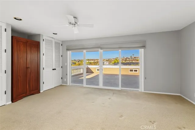 a view of a terrace with city view