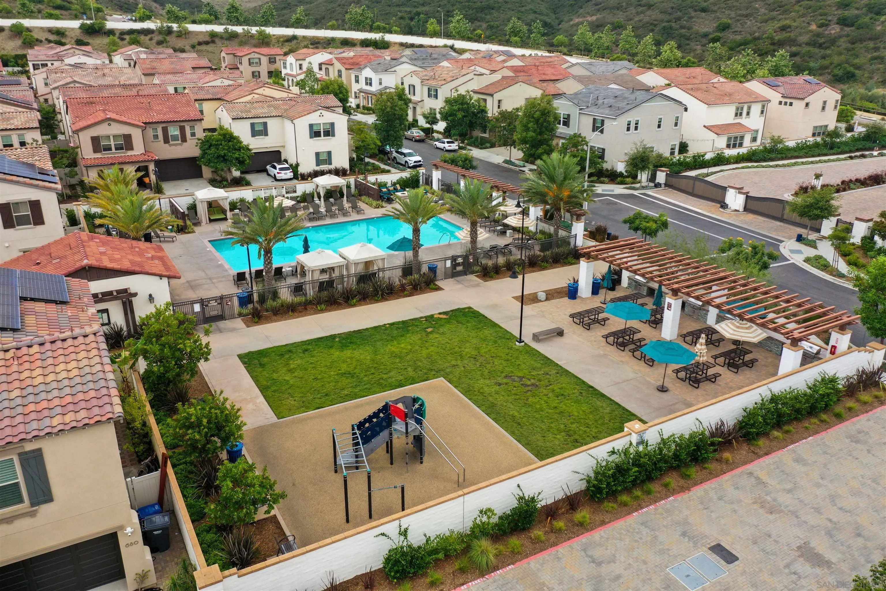655 Gemstone Drive San Marcos, CA 92078 - Photo 47 of 48 an aerial view of a house with garden space and street view