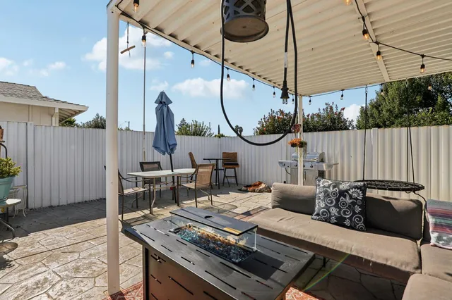 a living room with furniture