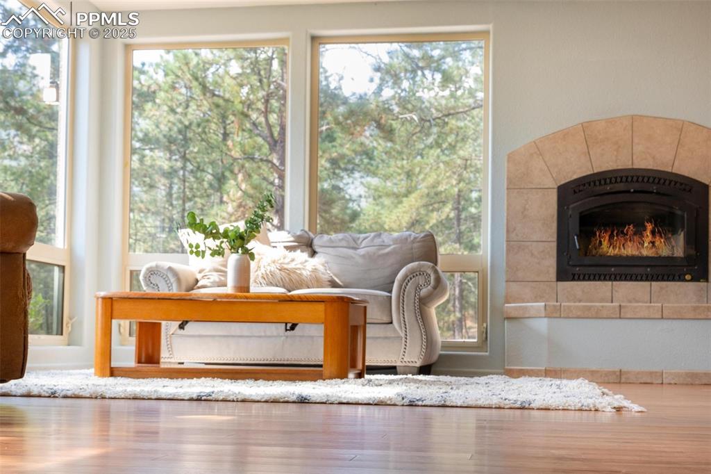 320 Hilton Road Manitou Springs, CO 80829 - Photo 7 of 44 a living room with a fireplace