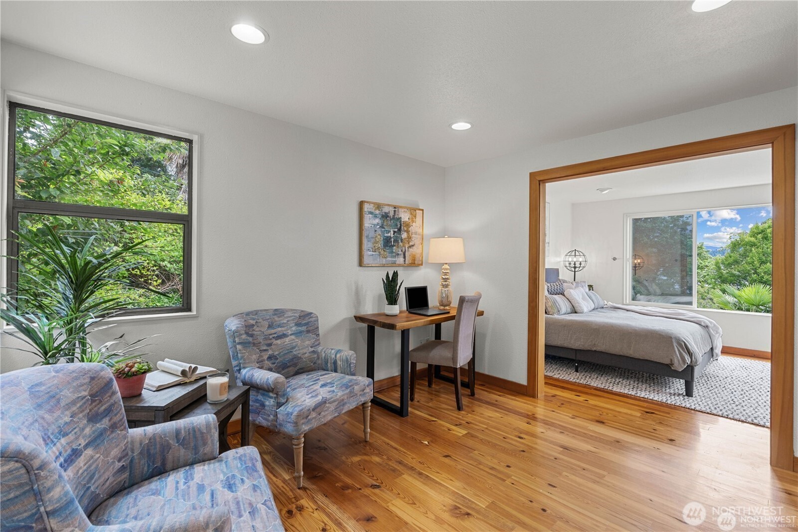 8526 East Mercer Way Mercer Island, WA 98040 - Photo 21 of 40 a living room with furniture and a large window