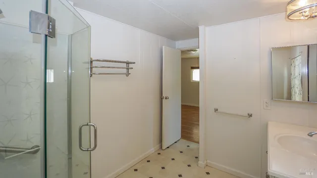 a bathroom with a shower