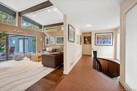 a living room with furniture and a couch