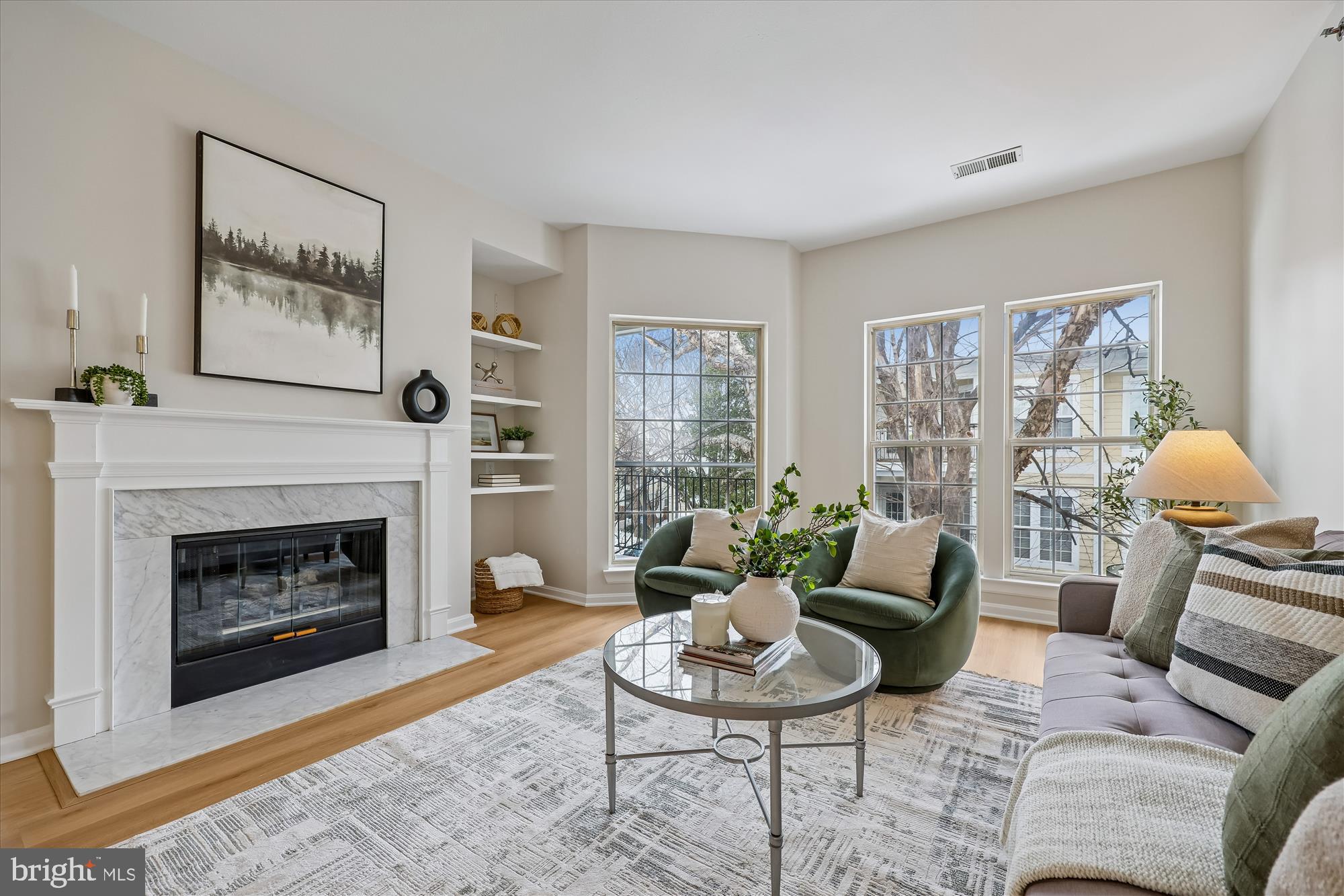 106 Booth Street, Unit 34 Gaithersburg, MD 20878 - Photo 2 of 46 a living room with furniture and a fireplace
