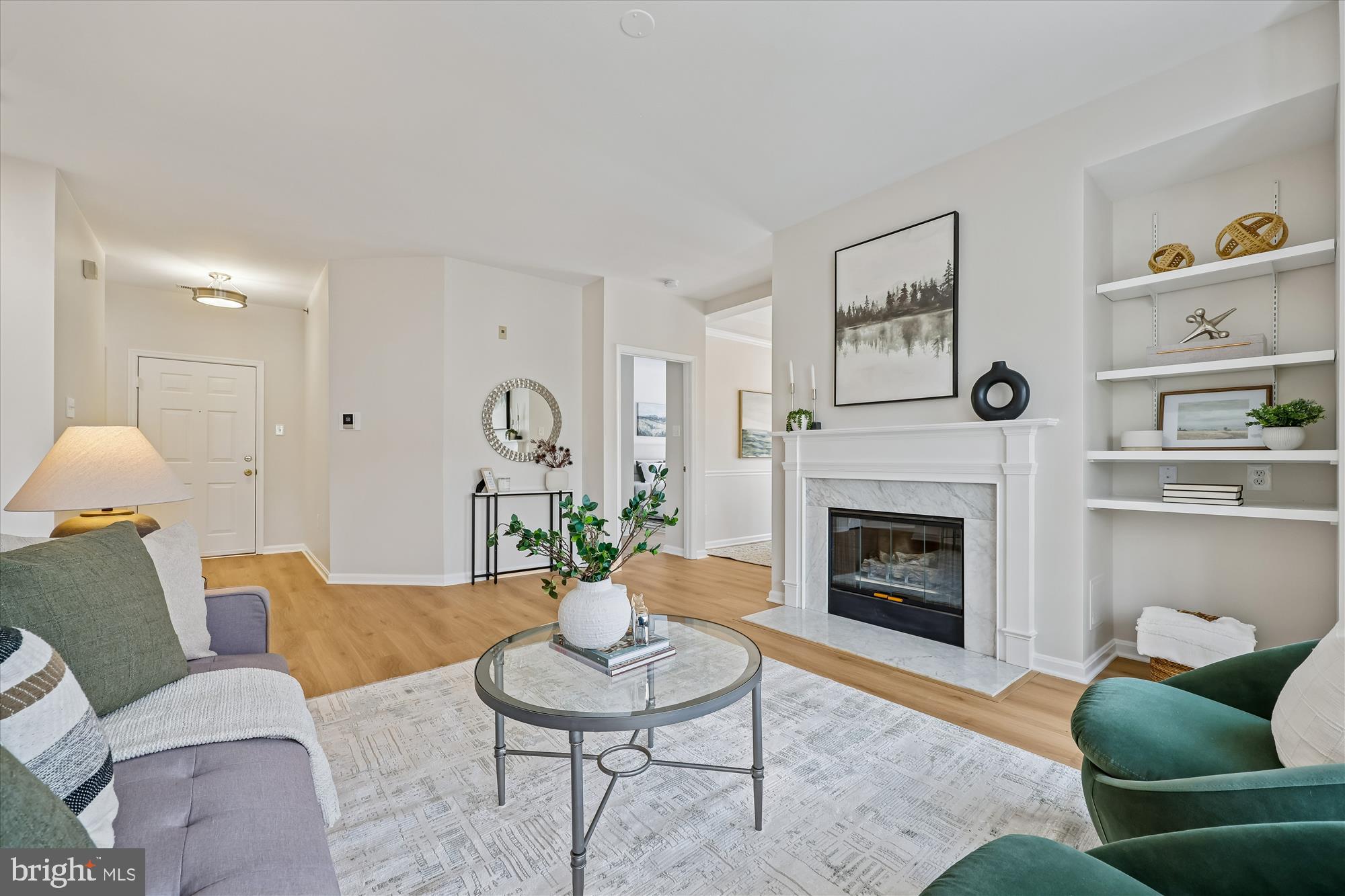 106 Booth Street, Unit 34 Gaithersburg, MD 20878 - Photo 6 of 46 a living room with furniture and a fireplace