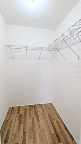 a view of a room with racks on the wall