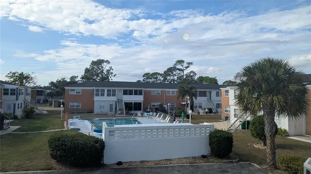 front view of a house with a patio
