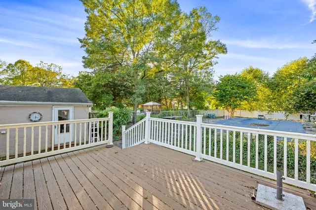 a view of a wooden roof deck