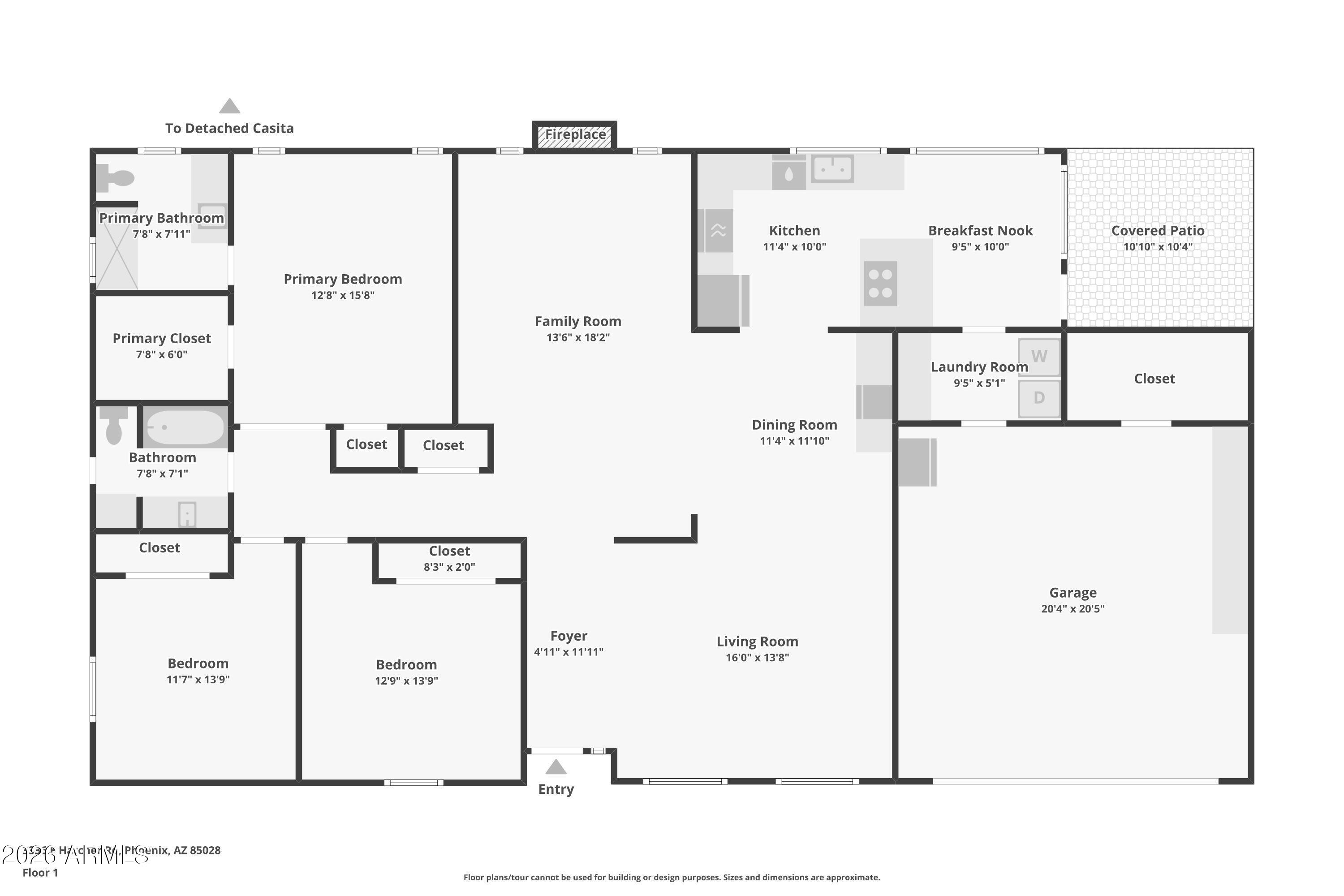 3336 East Hatcher Road Phoenix, AZ 85028 - Photo 37 of 38 Floor Plan Main House