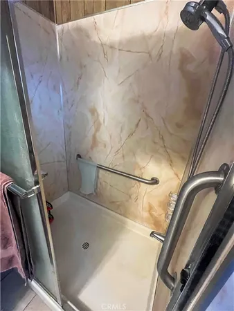 a bathroom with a tub