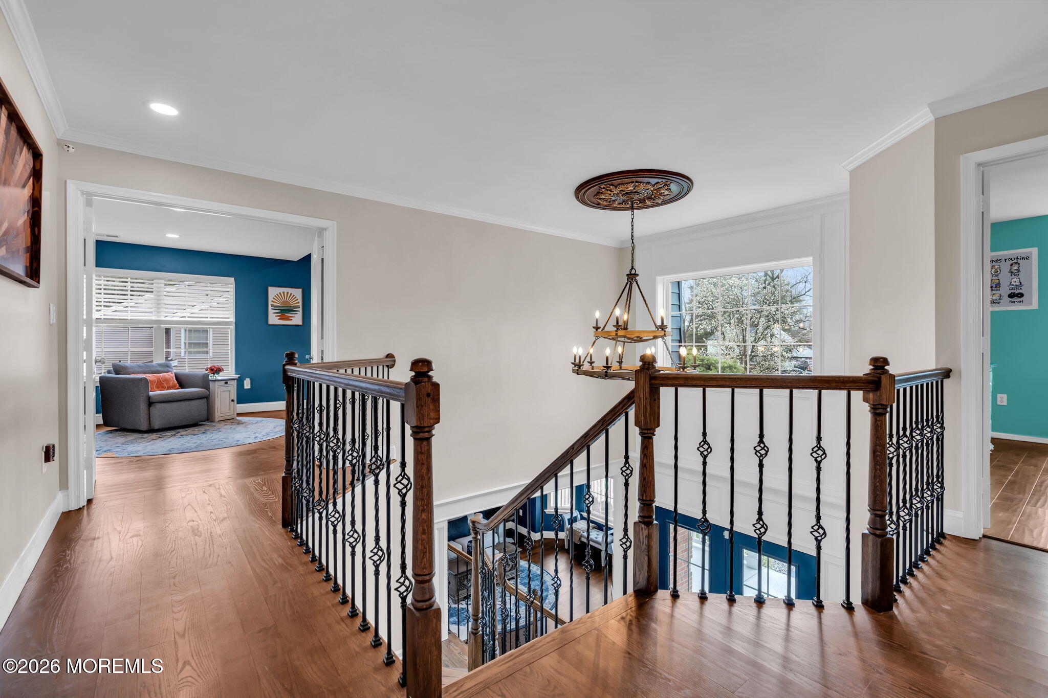 41 Lafayette Mills Road Manalapan, NJ 07726 - Photo 30 of 75 a view of a hallway with windows and stairs