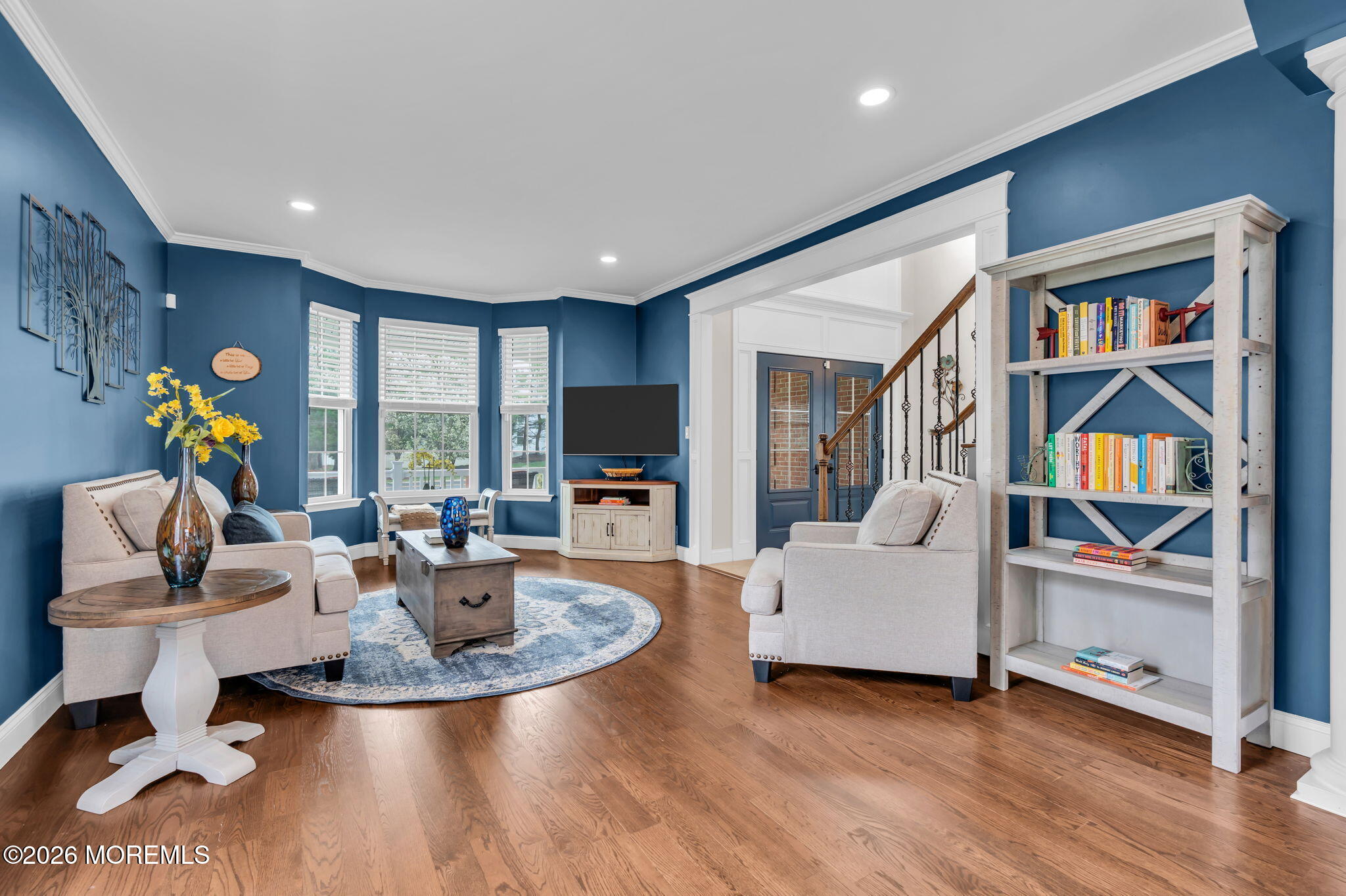 41 Lafayette Mills Road Manalapan, NJ 07726 - Photo 8 of 75 a living room with furniture and a flat screen tv