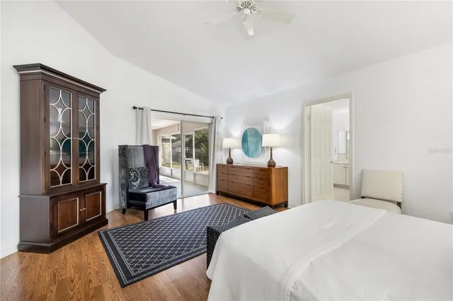 a bedroom with furniture