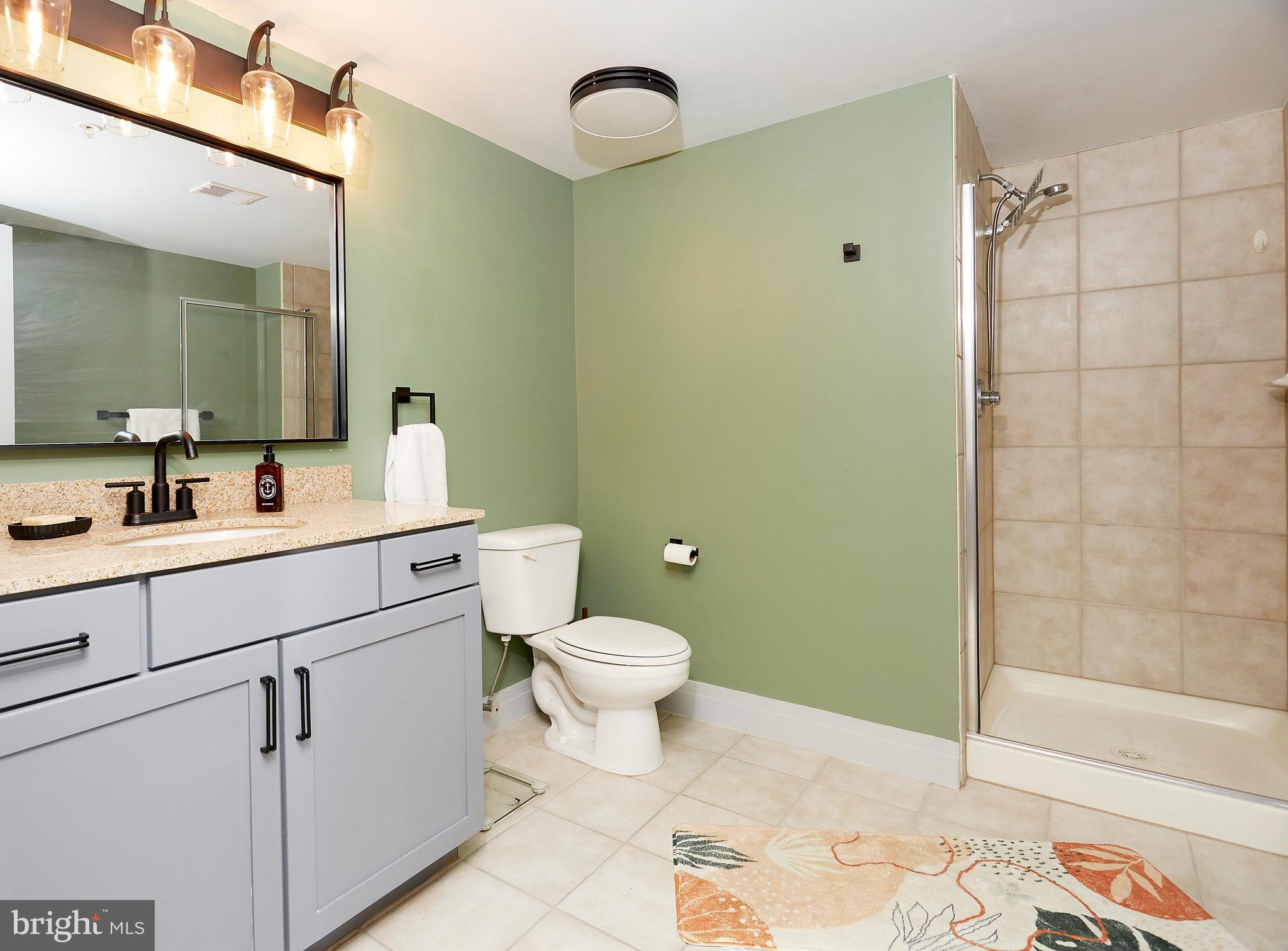 414 Water Street, Unit 2601 Baltimore, MD 21202 - Photo 24 of 51 a bathroom with a sink a toilet and shower