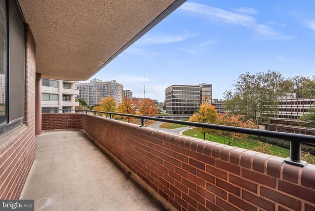 a view of city from a balcony