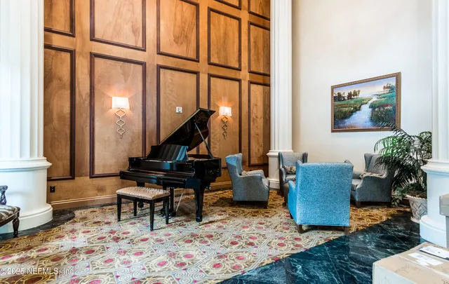 a view of terrace with city view