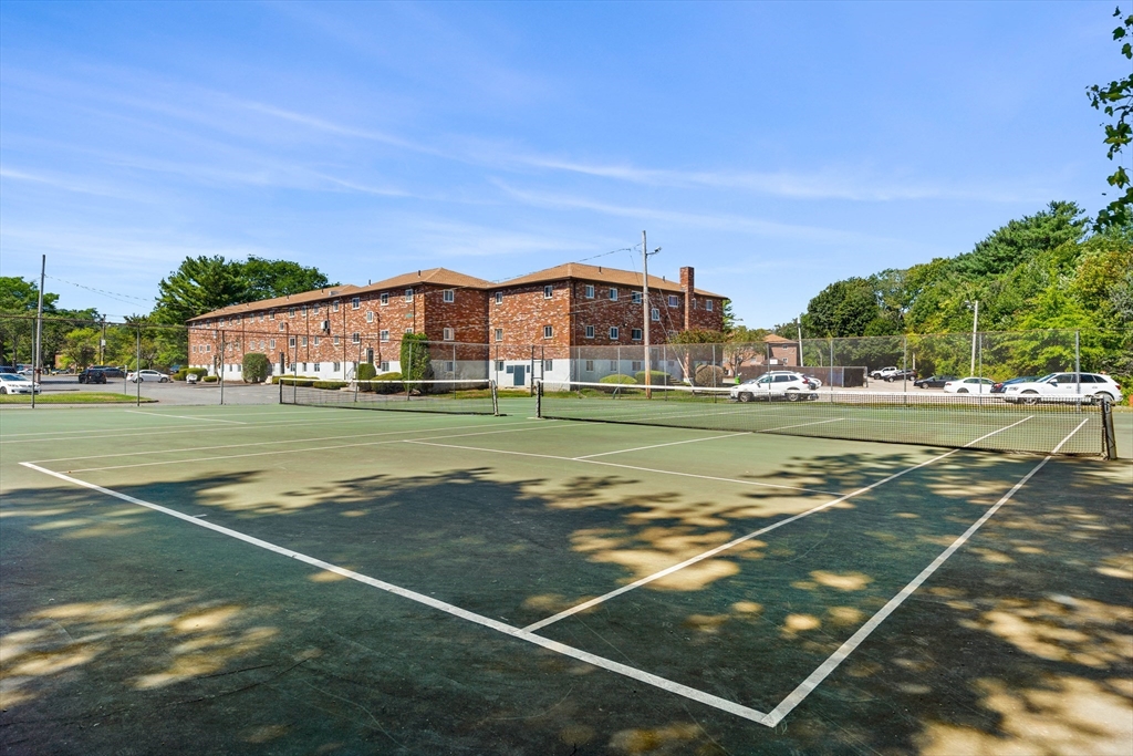24 Westgate Road, Unit 2 Boston, MA 02467 - Photo 17 of 21 a view of a tennis ground with large trees