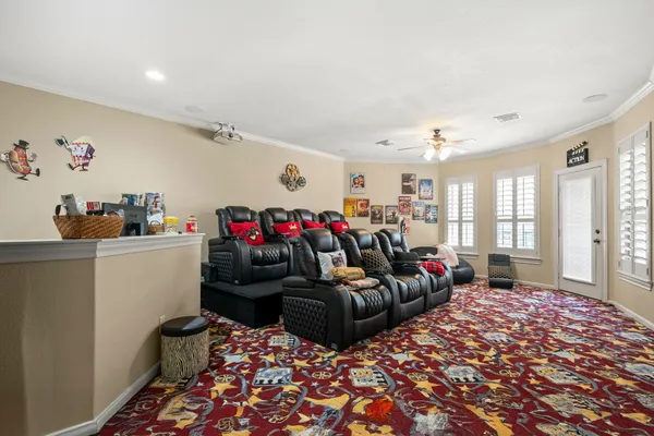 a living room with furniture and a couch